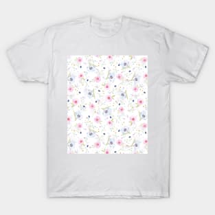 Light flower pattern T-Shirt